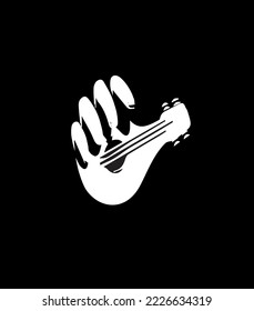 guitar music vector logo design
