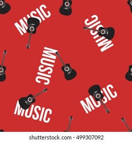 Guitar Music Vector Seamless Pattern