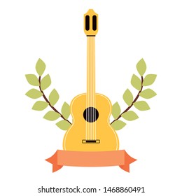 guitar musical badge ribbon emblem