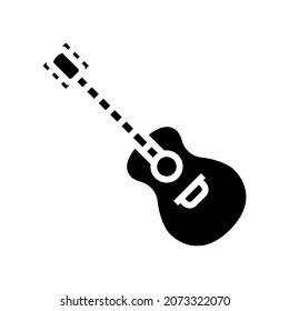 guitar musical instrument glyph icon vector. guitar musical instrument sign. isolated contour symbol black illustration