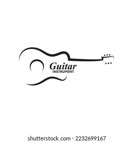 Guitar musical instrument logo with a simple shape.