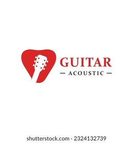 Guitar musical instrument logo with a simple shape.