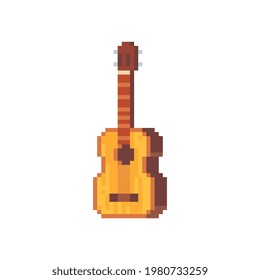 Guitar Musical Instrument Pixel Art Icon Stock Vector (Royalty Free ...