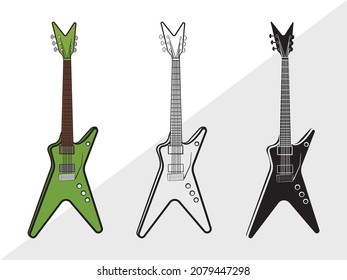 Guitar, Musical Instrument Printable Vector Illustration