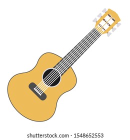 Guitar musical instruments icon. Flat design vector illustration.