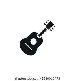 Guitar. Musical instruments simple glyph icon. Vector solid isolated black illustration.