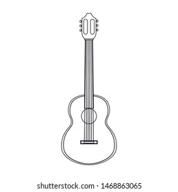 guitar musical on white background