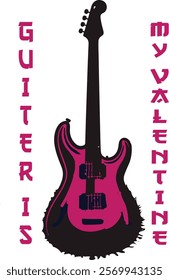 guitar is my valentine illustration design