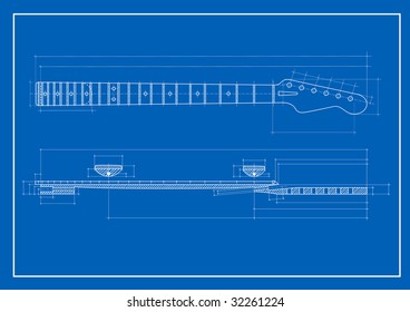 Guitar Neck blueprint
