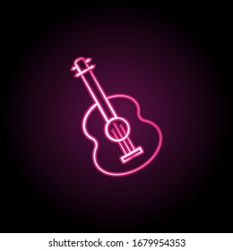 Guitar neon icon. Simple thin line, outline vector of dia de muertos icons for ui and ux, website or mobile application