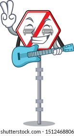 With guitar no overtaking with the mascot shape