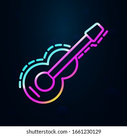 guitar in nolan style icon. Simple thin line, outline vector of birthday icons for ui and ux, website or mobile application