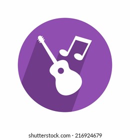 Guitar and note icon