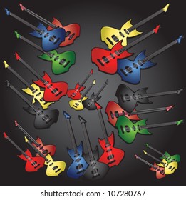 Guitar on black background