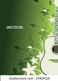 Guitar on a floral background