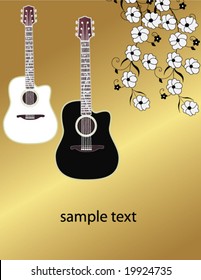 Guitar on a floral background