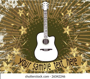 Guitar on a floral background