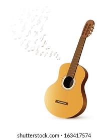 Guitar on white