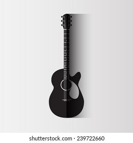 Guitar on white background