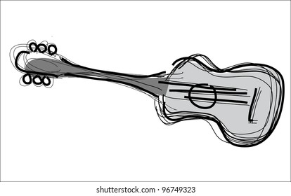 guitar on white background