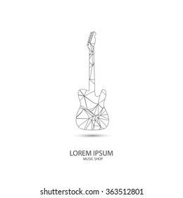 Guitar on white background easy editable