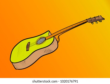 Guitar on the yellow