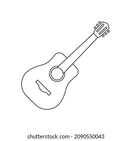 Guitar outline icon design isolated on white background
