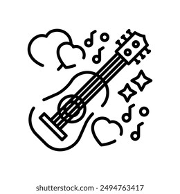 Gitarren-Umriss-Symbol, Vektorillustration