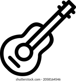Diseño de icono de contorno de guitarra
