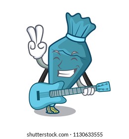 With guitar pastrybag mascot cartoon style vector illustration