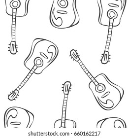 Guitar pattern style collection stock vector illustration