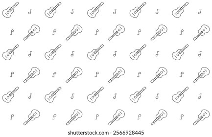 Guitar Pattern with White Background