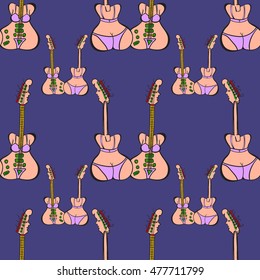 Guitar pattern.Girls.