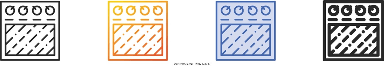 guitar pedal icon.Thin Linear, Gradient, Blue Stroke and bold Style Design Isolated On White Background