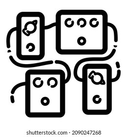 Guitar Pedals Flat Icon Isolated On White Background