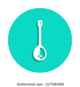 Guitar Phin icon in badge style. One of Music Instruments collection icon can be used for UI, UX
