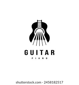 Guitar and piano creative logo design inspiration