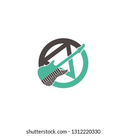 guitar and piano logo vector