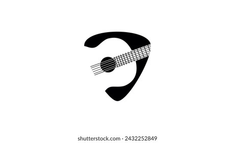 guitar pick , black isolated silhouette