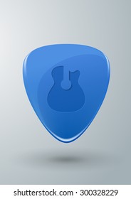 Guitar Pick, Blue Vector Illustration