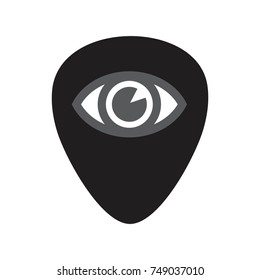 Guitar pick and eye icon vector