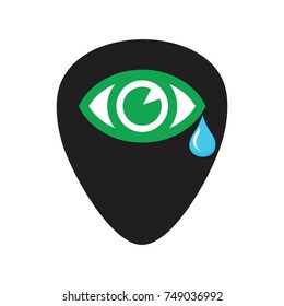 Guitar pick and Eye and tears icon vector