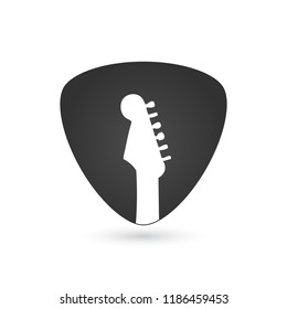Guitar Pick, flat design, vector illustration isolated on white background.