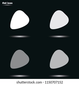 Guitar pick flat grayscale vector icon.