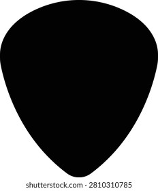 Guitar Pick Icon in Black Flat and Outline Style Vector Illustration, Celluloid Plectrum Symbols for Acoustic Electric Guitar, Music Instrument Accessories Pack