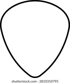 Guitar Pick Icon in Black Flat and Outline Style Vector Illustration, Celluloid Plectrum Symbols for Acoustic Electric Guitar, Music Instrument Accessories Pack
