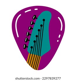 Guitar Pick Icon Flat Design Vector Illustration