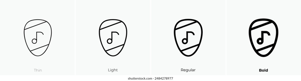 guitar pick icon. Thin, Light Regular And Bold style design isolated on white background