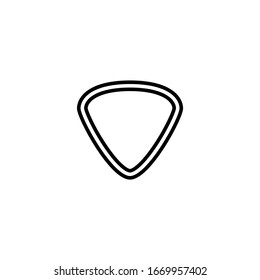 Guitar pick icon vector in linear, outline icon isolated on white background