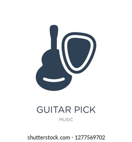 guitar pick icon vector on white background, guitar pick trendy filled icons from Music collection, guitar pick vector illustration